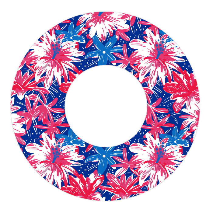 Patriotic Flowers Patch Patch Tape Designed for the FreeStyle Libre 2-Pump Peelz