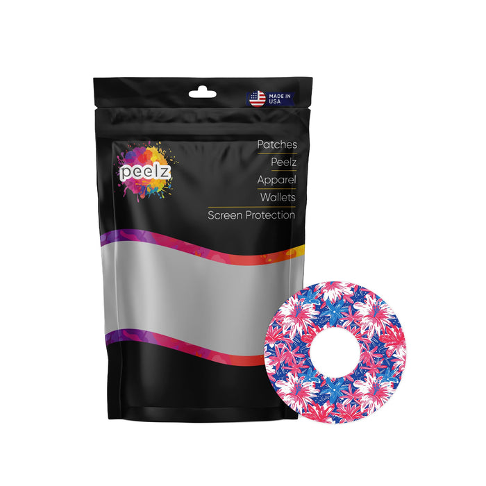 Patriotic Flowers Patch Patch Tape Designed for the FreeStyle Libre 3-Pump Peelz