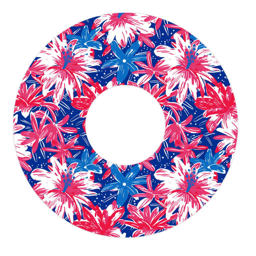 Patriotic Flowers Patch Patch Tape Designed for the FreeStyle Libre 3-Pump Peelz