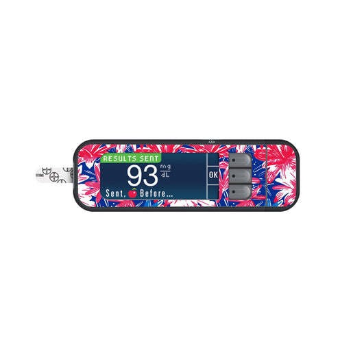 Patriotic Flowers for Bayer Contour Next Glucometer-Pump Peelz