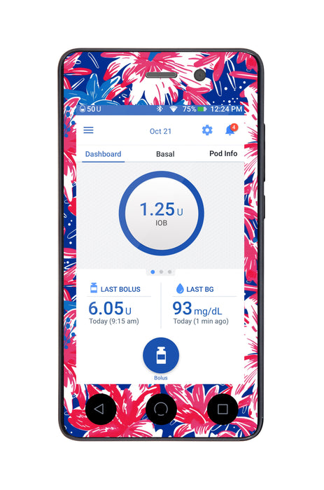 Patriotic Flowers for Omnipod DASH™-Pump Peelz