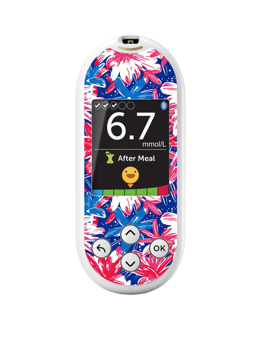 Patriotic Flowers for OneTouch Verio Reflect Glucometer-Pump Peelz