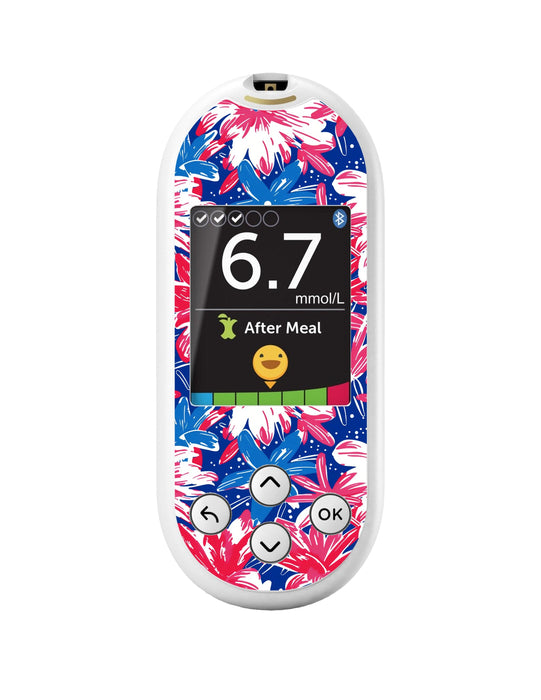 Patriotic Flowers for OneTouch Verio Reflect Glucometer-Pump Peelz