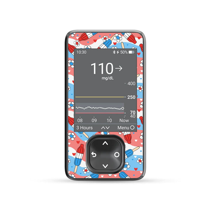 Patriotic Popsicles DEXCOM G7 and Stelo Touchscreen Receiver-Pump Peelz