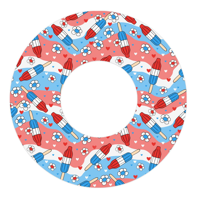 Patriotic Popsicles Patch Patch Tape Designed for the FreeStyle Libre 2-Pump Peelz