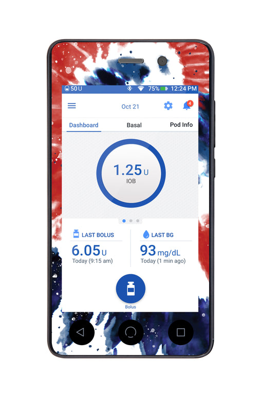 Patriotic Tie Dye Omnipod DASH™-Pump Peelz