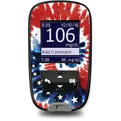 Patriotic Tie Dye Sticker for the Accu-Chek Guide Glucometer-Pump Peelz