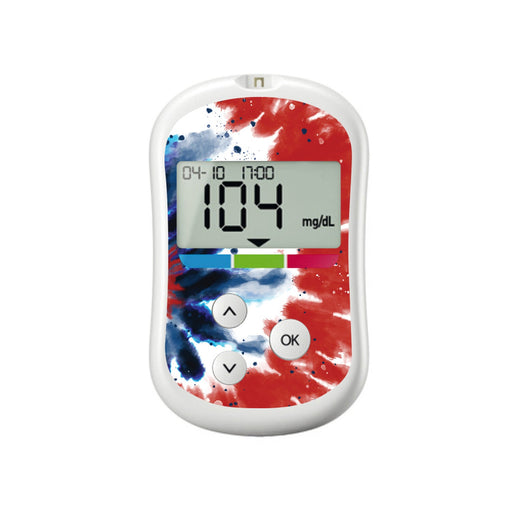 Patriotic Tie Dye for OneTouch Verio Flex Glucometer-Pump Peelz