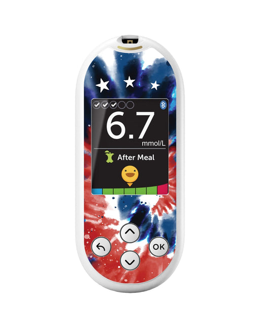 Patriotic Tie Dye for OneTouch Verio Reflect Glucometer-Pump Peelz