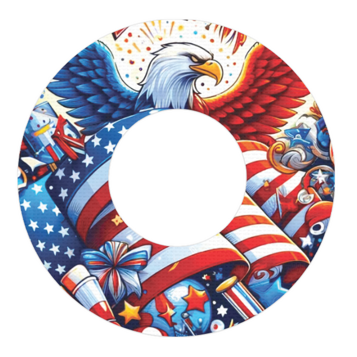 Patriotic Variety Pack Patch Patch Tape Designed for the FreeStyle Libre 2-Pump Peelz