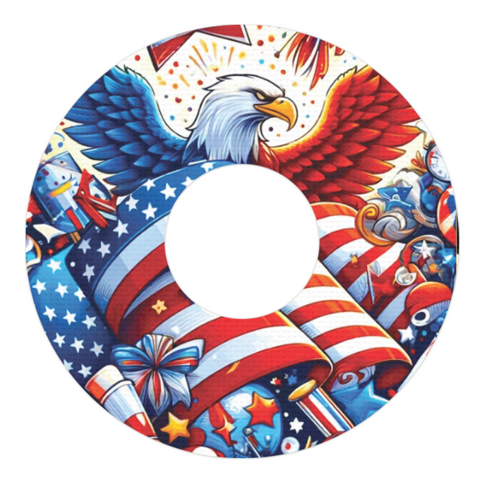 Patriotic Variety Pack Patch Patch Tape Designed for the FreeStyle Libre 3-Pump Peelz