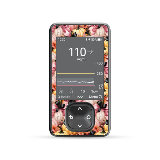 Patterned Pumpkins DEXCOM G7 and Stelo and G6 Touchscreen Receiver Sticker-Pump Peelz