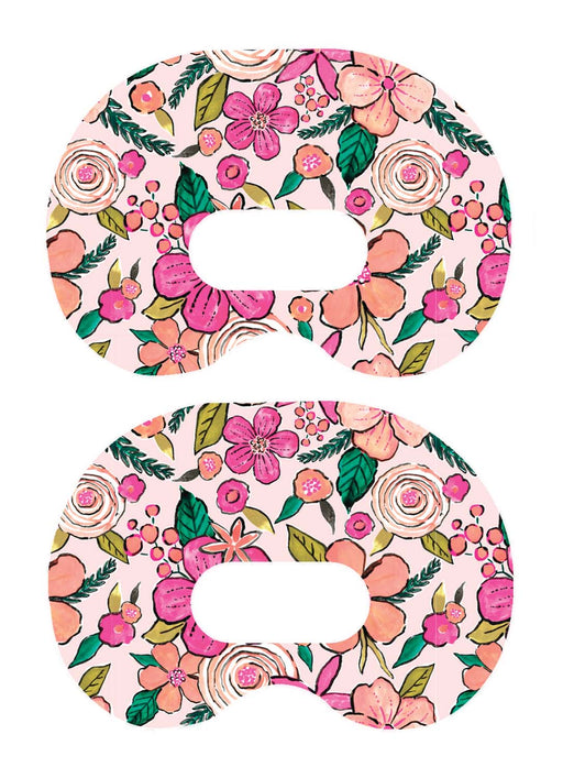 Peach Floral Patch+ Medtronic CGM Tape - Pump Peelz