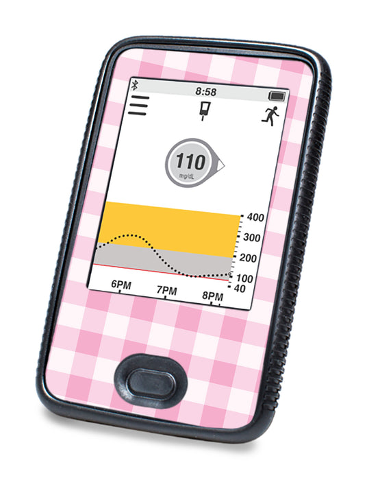 Pink Plaid DEXCOM G6 Touchscreen Receiver-Pump Peelz