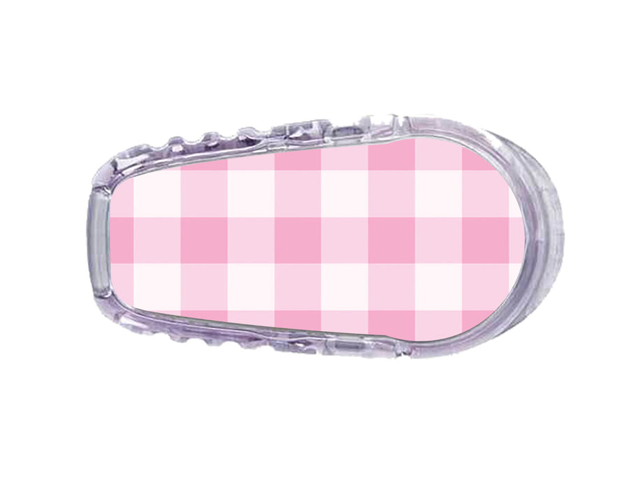 Pink Plaid Dexcom G6 Transmitter Sticker-Pump Peelz