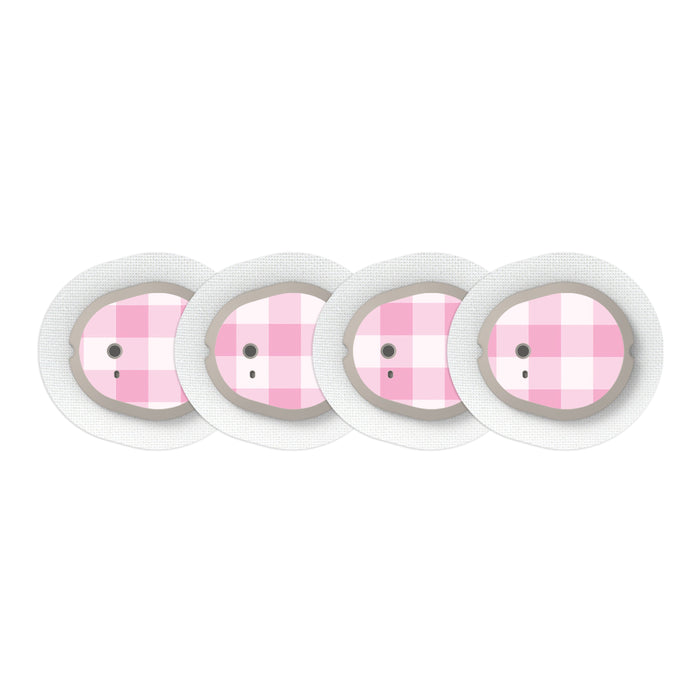 Pink Plaid Sticker Designed for the DEXCOM G7 and Stelo Transmitter-Pump Peelz