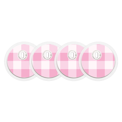 Pink Plaid Sticker Designed for the FreeStyle Libre 3 Sensor-Pump Peelz