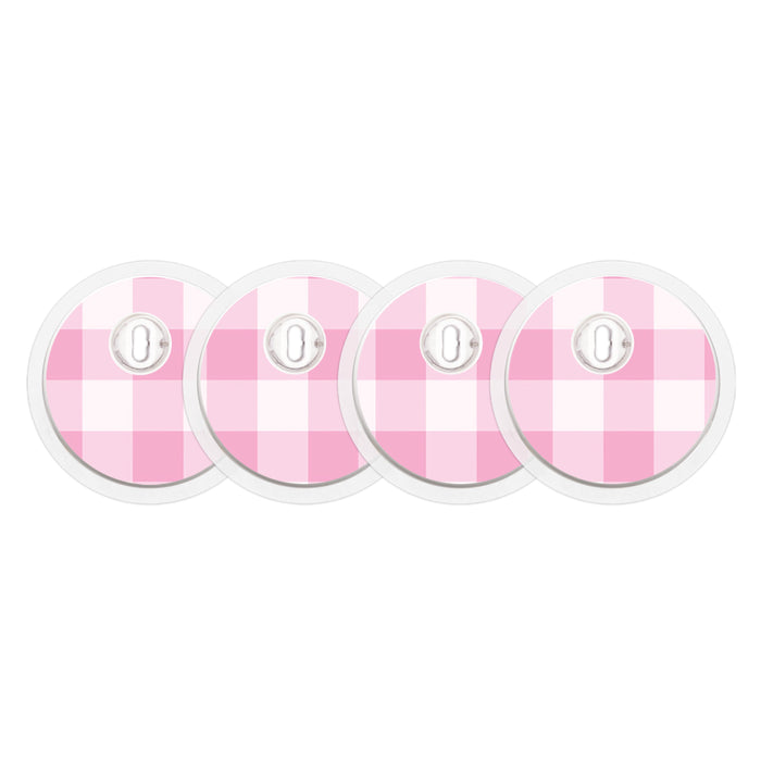 Pink Plaid Sticker Designed for the FreeStyle Libre 3 Sensor-Pump Peelz