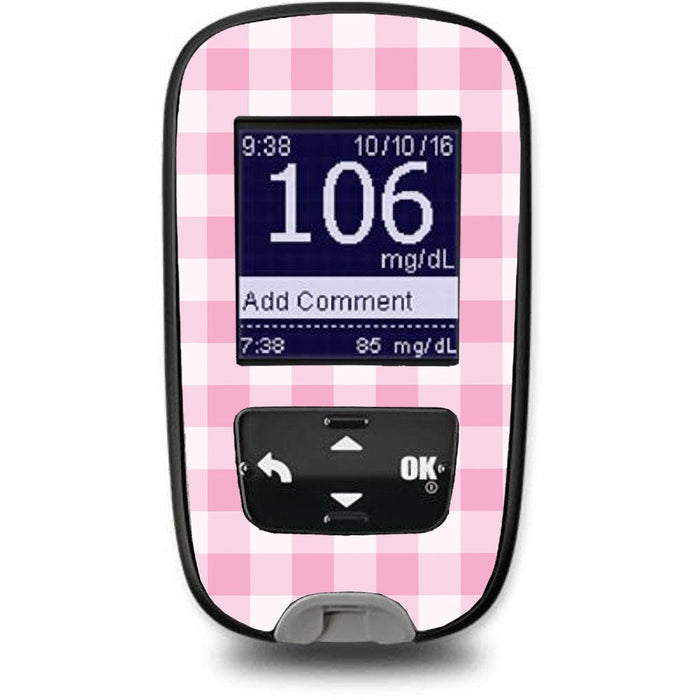 Pink Plaid Sticker for the Accu-Chek Guide Glucometer-Pump Peelz