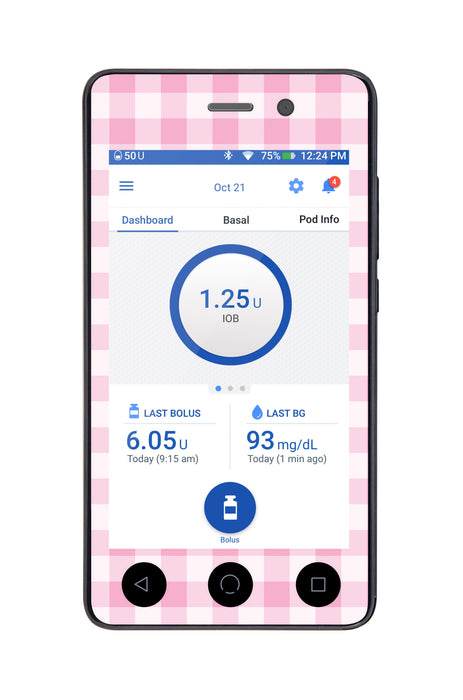 Pink Plaid for Omnipod DASH™-Pump Peelz