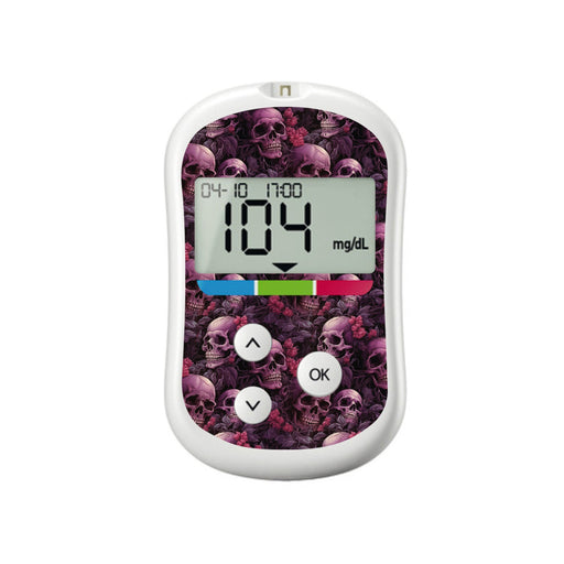 Pink Skulls for OneTouch Verio Flex Glucometer-Pump Peelz