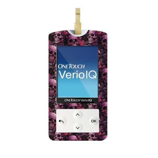 Pink Skulls for OneTouch Verio IQ Glucometer-Pump Peelz