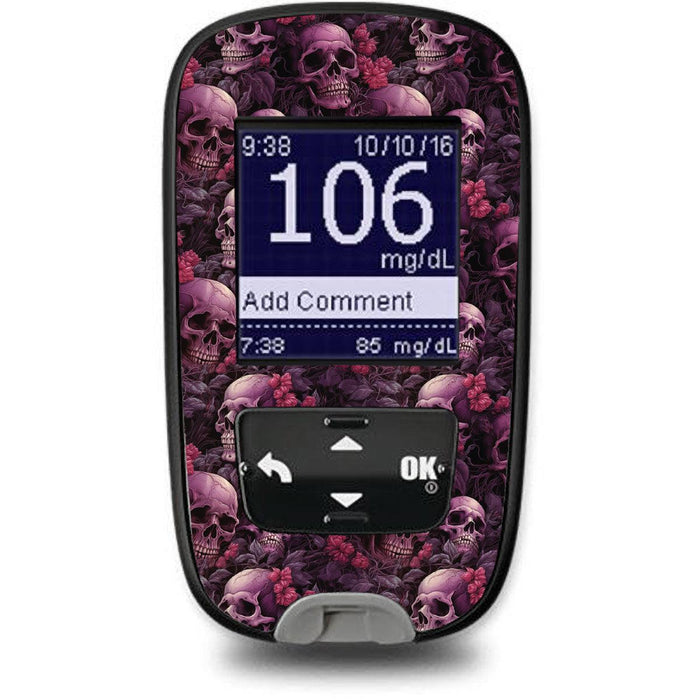 Pink Skulls for the Accu-Chek Guide Glucometer-Pump Peelz