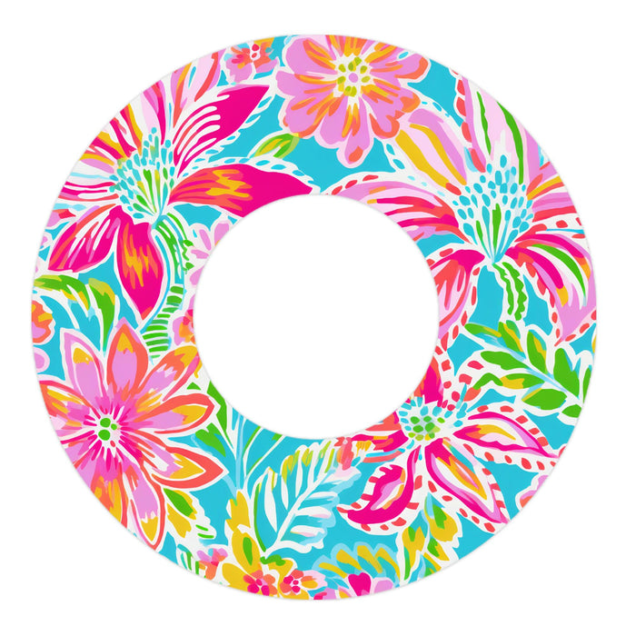 Preppy Flowers Patch Patch Tape Designed for the FreeStyle Libre 2-Pump Peelz