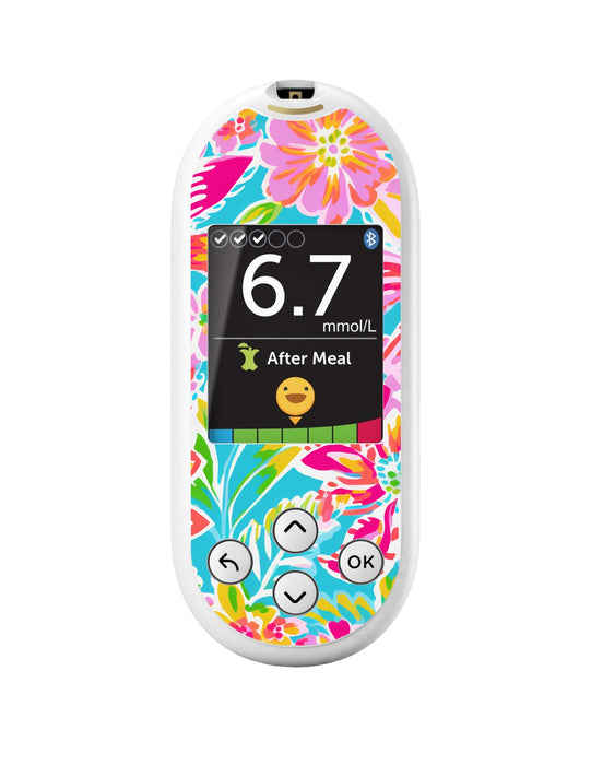 Preppy Flowers for OneTouch Verio Reflect Glucometer-Pump Peelz