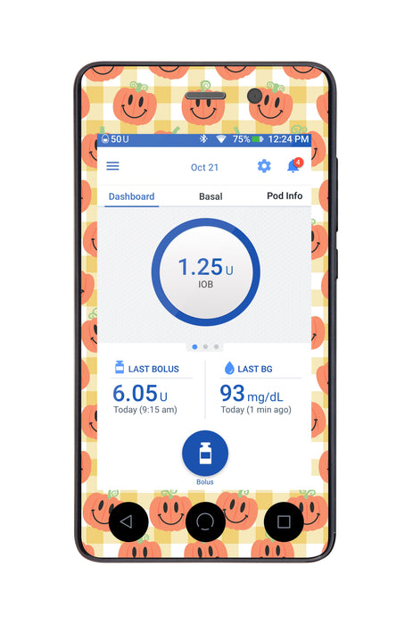 Pumpkin Smilies for Omnipod DASH™-Pump Peelz