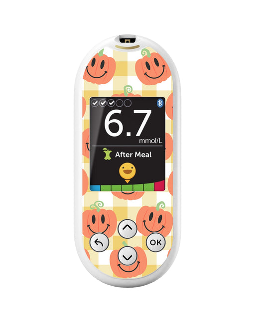 Pumpkin Smilies for OneTouch Verio Reflect Glucometer-Pump Peelz