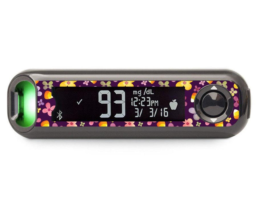 Purple Floral For Bayer Contour© Next One Glucometer Peelz Contour Meters