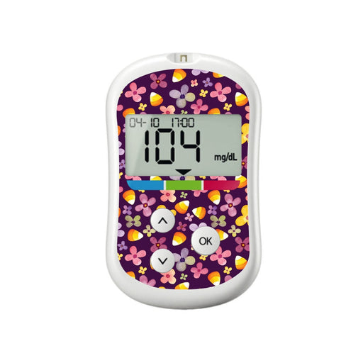 Purple Floral For Onetouch Verio Flex Glucometer Peelz