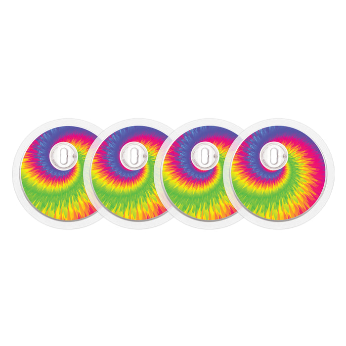 Rainbow Tie-Dye Sticker Designed for the FreeStyle Libre 3 Sensor-Pump Peelz