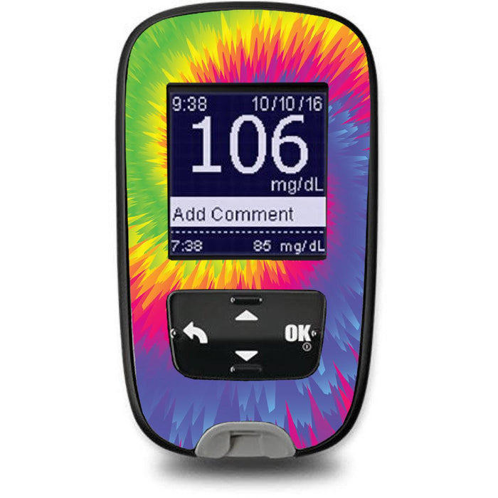 Rainbow Tie Dye For The Accu-Chek Guide Glucometer Peelz Accu-Check Meter