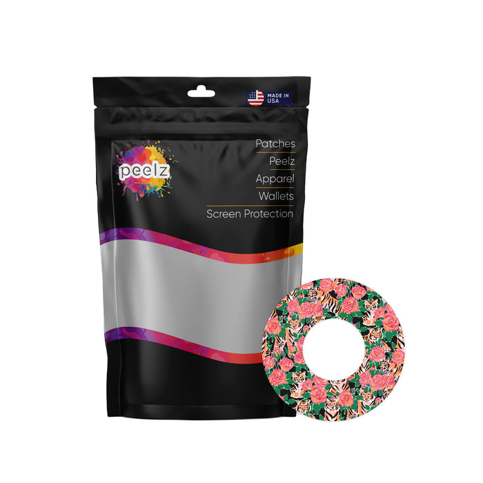 Rosey Tigers Tape Designed for the FreeStyle Libre 2-Pump Peelz