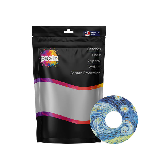 Starry Night Patch Tape Designed for the FreeStyle Libre 3-Pump Peelz