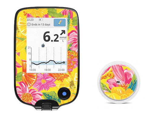 Summer Flowers For Freestyle Libre Receiver + Sensor Libre