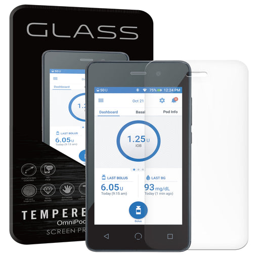 Tempered Glass Screen Protector For Omnipod Dash Pdm Peelz Dexcom Continuous Glucose Monitor