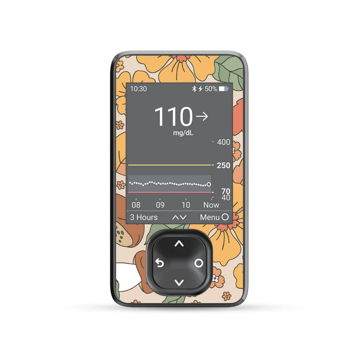 Thanksgiving Floral DEXCOM G7 and Stelo and G6 Touchscreen Receiver Sticker-Pump Peelz