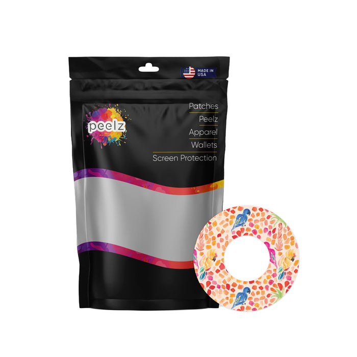 Tropical Watercolor Patch Tape Designed for the FreeStyle Libre 2-Pump Peelz