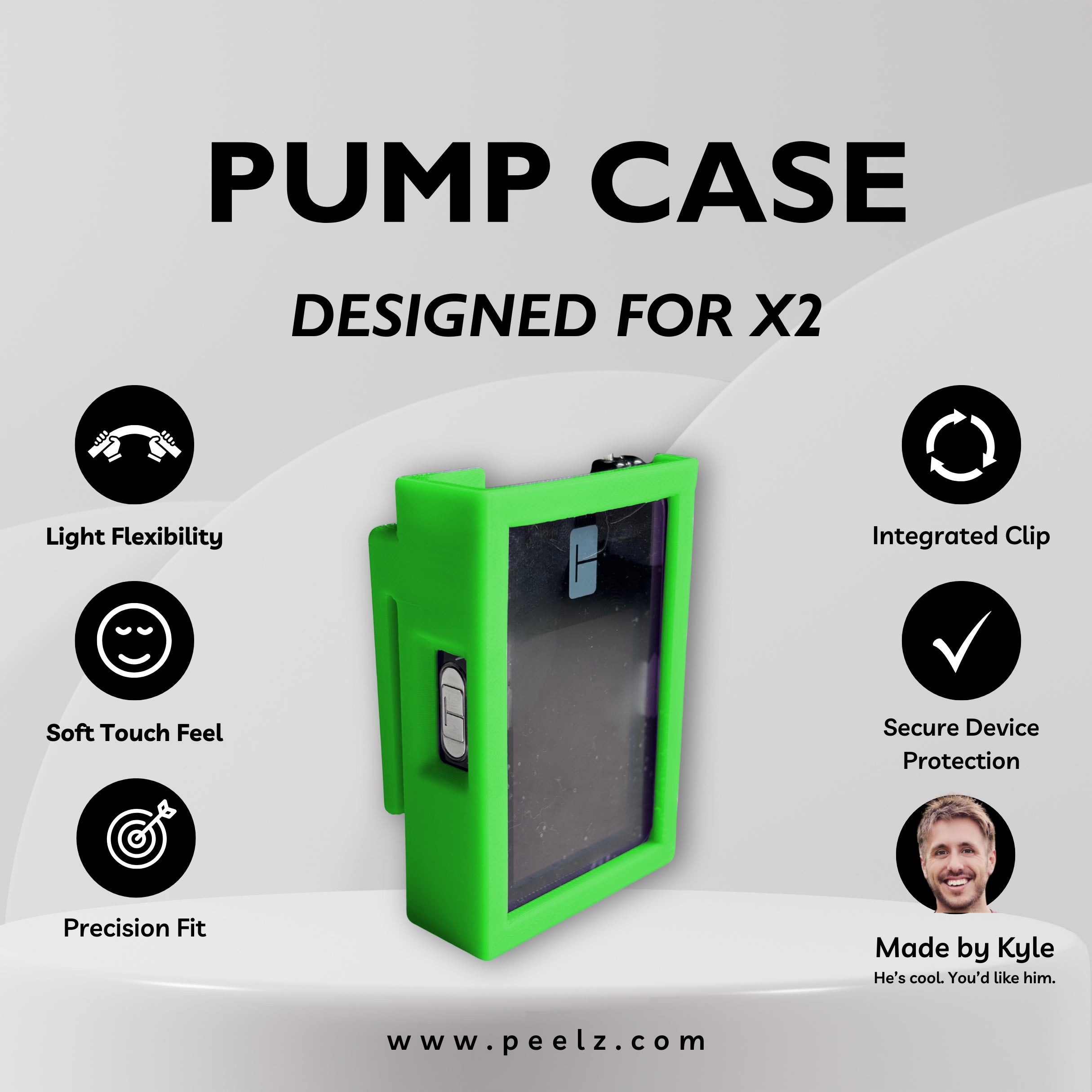 Tandem t:slim X2 Insulin Pump Case – Soft-Touch, Flexible Protection by Pump Peelz