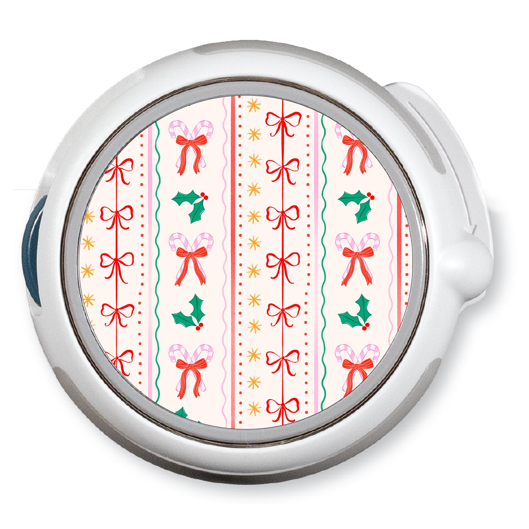 Holly Jolly Ribbon twiist™ Automated Insulin Delivery System Stickers - Pump Peelz