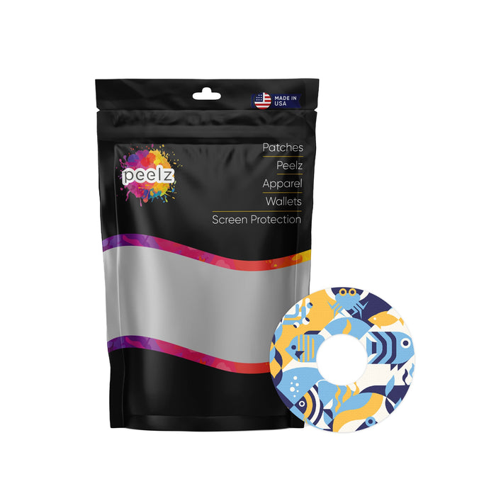 Underwater Abstract Patch Tape Designed for the FreeStyle Libre 3-Pump Peelz