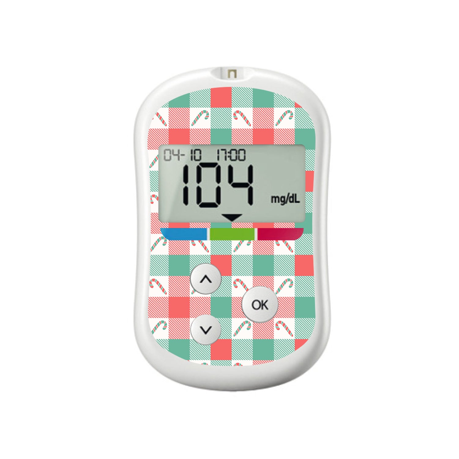 Peppermint Plaid OneTouch Verio Flex Glucometer Sticker - Pump Peelz