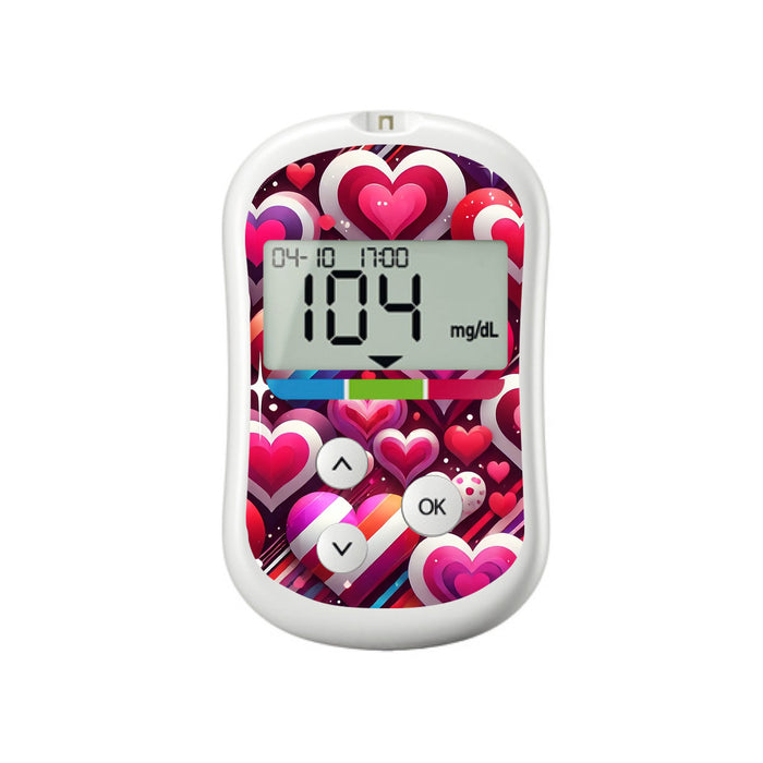 Sparkly Hearts for OneTouch Verio Flex Glucometer