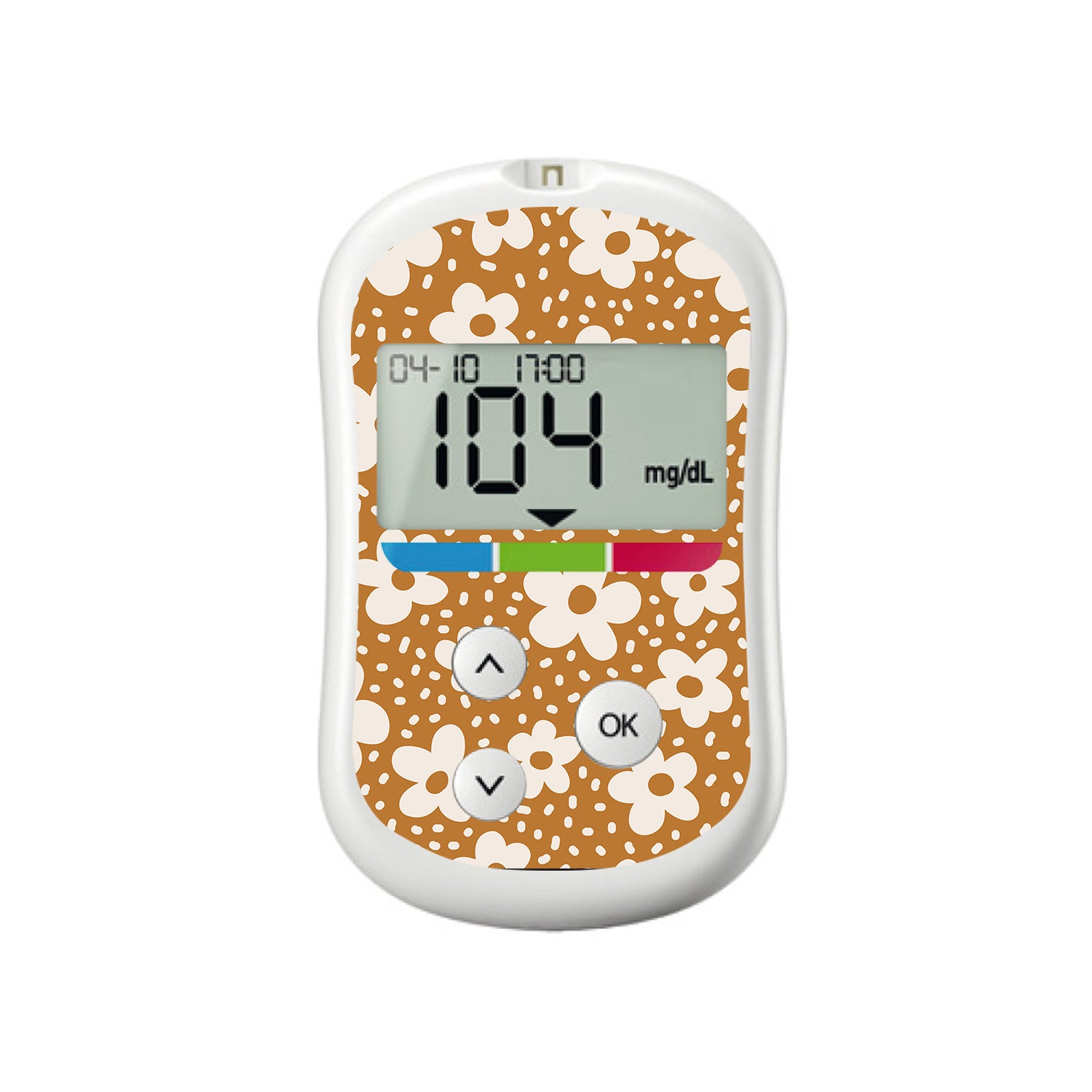 Caramel Daisies OneTouch Verio Flex Glucometer Sticker - Pump Peelz