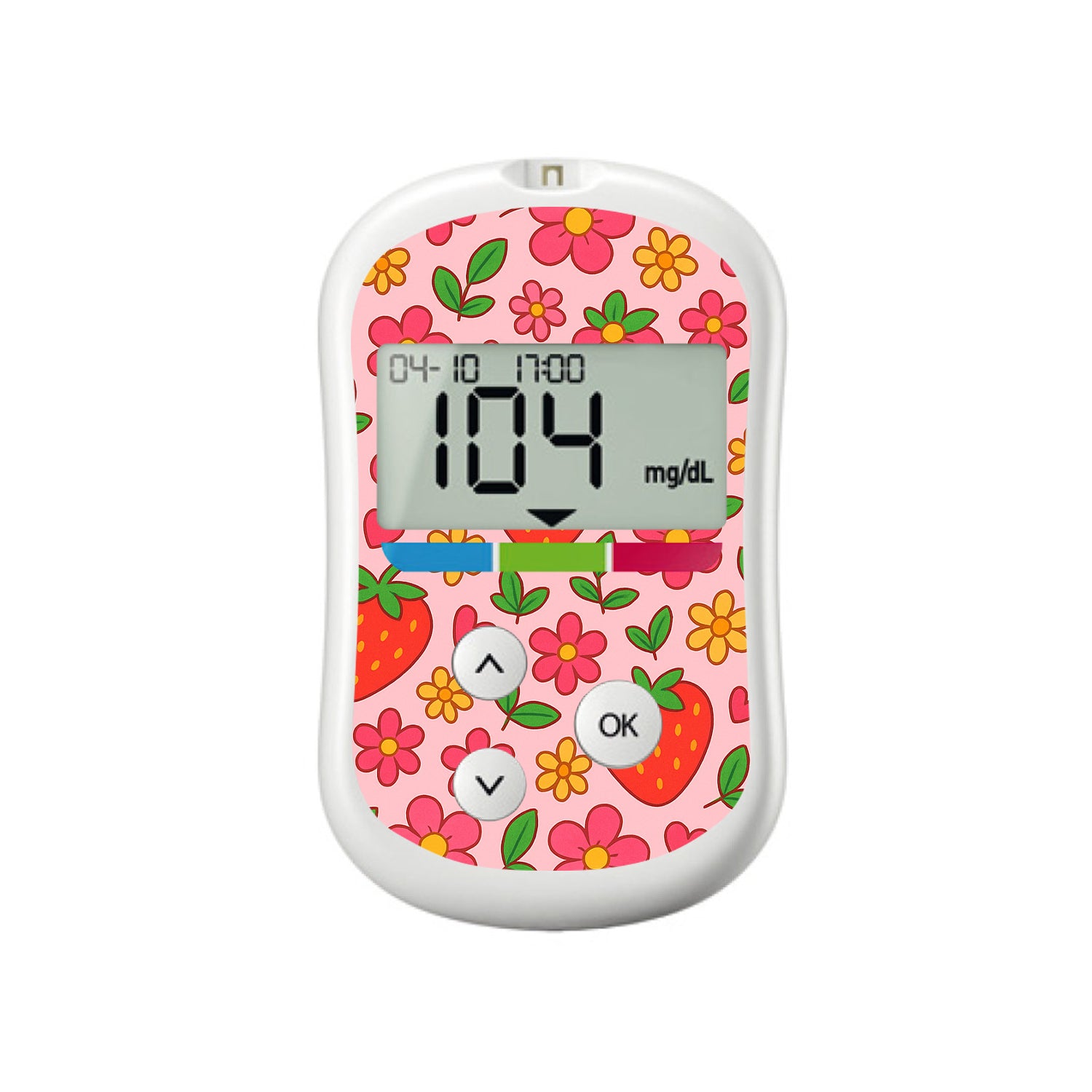 Strawberry Garden OneTouch Verio Flex Glucometer Sticker - Pump Peelz