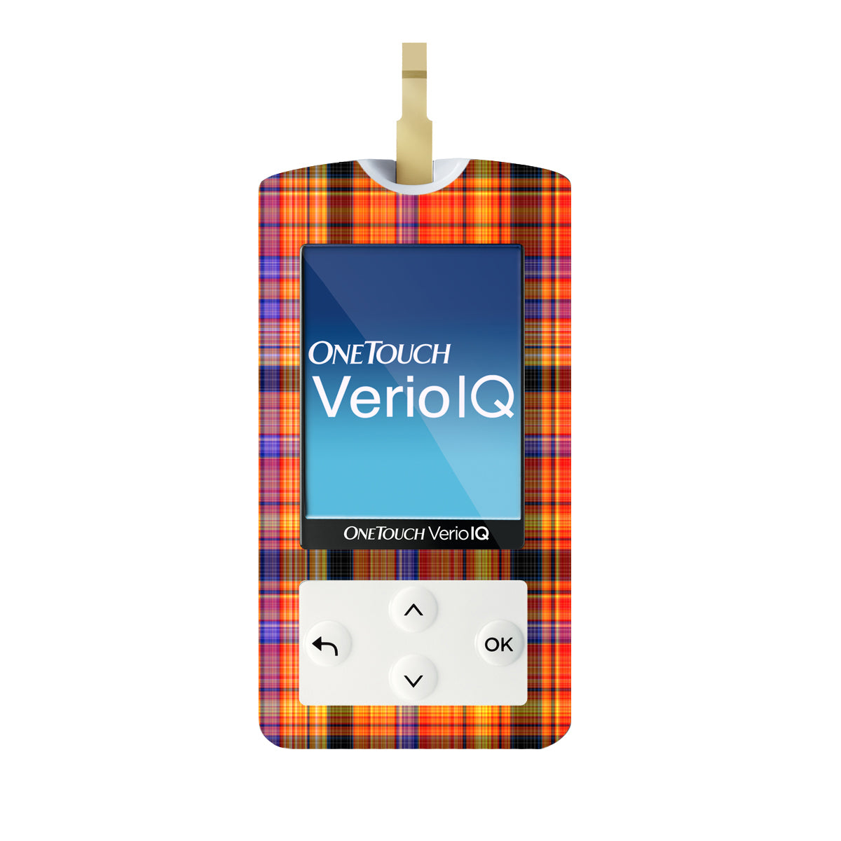 Pumpkin Plaid OneTouch Verio IQ Glucometer Sticker - Pump Peelz