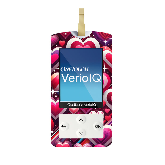 Sparkly Hearts for OneTouch Verio IQ Glucometer